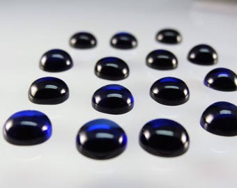 Zafiro azul oscuro redondo, talla cabujón, TAMAÑO A ELEGIR, gemas de corindón sueltas