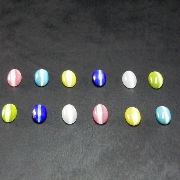 7x5mm Cats Eye Oval Cabochon Cut Shape COLOR CHOICE Loose Stones LOT