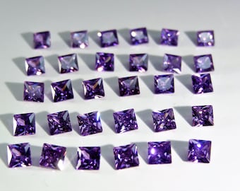 Amethist Vierkant Princess Cut Vorm MAATKEUZE Losse stenen Zirkonia-edelstenen