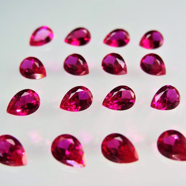 Red Ruby Pear Cut Shape SIZE CHOICE Loose Stones Corundum Gemstones