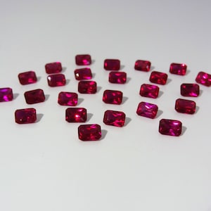 Red Ruby Octagon Princess Cut Shape SIZE CHOICE Loose Stones Corundum Gemstones