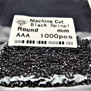 Black Round Brilliant Cut SIZE CHOICE Loose Natural Spinel Stones WHOLESALE