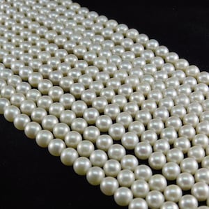 Natural White Round Freshwater pearls SIZE CHOICE Bead 16&quot; Strands