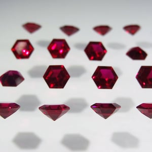 Red Ruby Hexagon Cut Shape SIZE CHOICE Loose Stones Corundum Gemstones