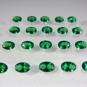 Emerald Green Oval Shape SIZE CHOICE Loose Stones Nanocrystal Gemstones