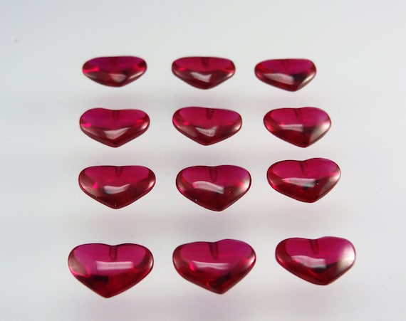 Red Ruby 15x10mm Heart Double Cabochon Shape Cut Loose Gemstones ...