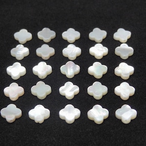 Mother of Pearl Clover Four Leaf Cross Shape Size Choice Loose Stones WITH HOLE