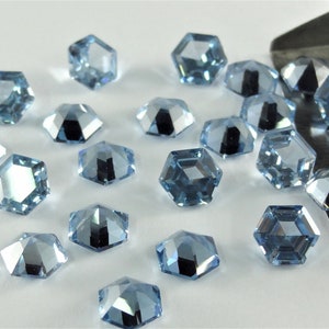 Akvamarin Spinell 8 x 8 mm Hexagonslipade Lösa Stenar Ädelstenar