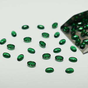 Emerald Green Oval Cabochon Shape SIZE CHOICE Loose Stones Nanocrystal Gemstones