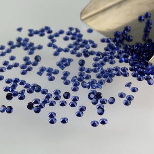 Saphir bleu rond, taille brillant, choix de la taille, pierres non serties, nanocristaux de haute qualité image 3