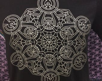 Camiseta Gerador Metatrons ~ Roupas de Geometria Sagrada - Alquimia - Estrelas - Comércio Justo - camisa
