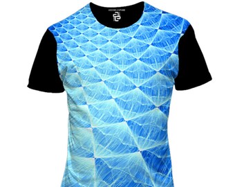 Ascend Expand 'Blue Plasma' - All Over Print Sublimation Tee - Sacred Geometry Clothing