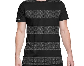 Minimal Stacked -  All Over Print Tee -  Line Work - Geometric - Pattern - Festival Clothing