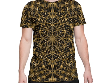 Gold Radiance - Psychedelic Sacred Geometry All Over Print EDM Rave Festival Clothing