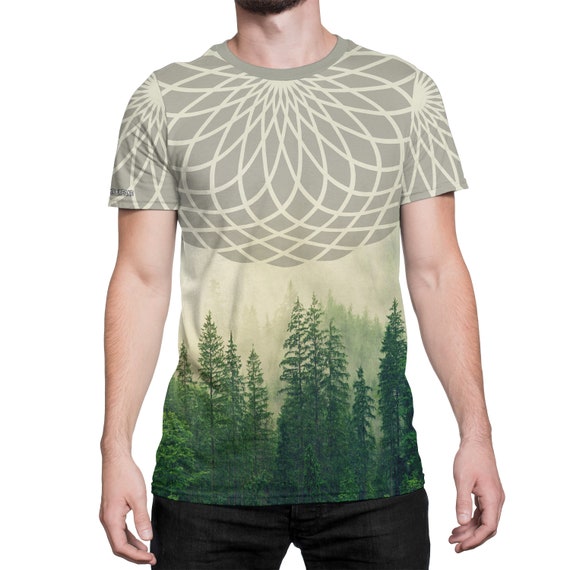 Ascending Forest -  All Over Print Tee -  Trees / Nature / Forest / Geometric - Festival Clothing