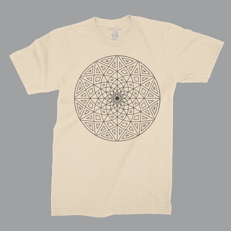 Mandala Cycle T-shirt sacred geometry clothing festival love yoga compassion meditation image 1
