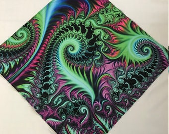 Fairy Forest BANDANA - 24"  Bandana - Recycled Fabric / Ascend Expand / Trippy / Psychedelic / Ayahuasca