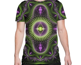Psy Green - Psychedelic Sacred Geometry All Over Print EDM Rave Festival Clothing