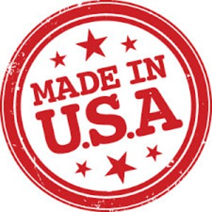 May include: Red, white, and blue rubber stamp with the text "Made in U.S.A." surrounded by five stars.