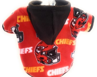 Dog Hoodie - Kansas City Chiefs Sports Fleece Fabric