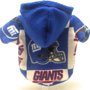 Dog Hoodie - NY Giants Sports Fleece Fabric