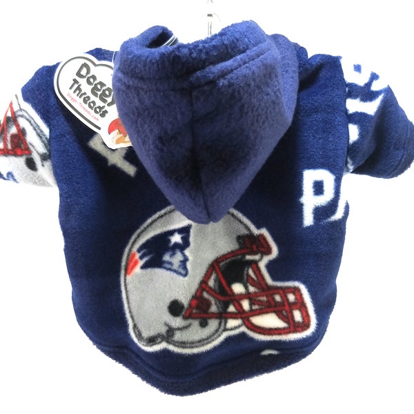 Dog Hoodie - Patriots Sports Fleece Fabric