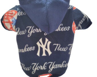 Dog Hoodie - NY Yankees Sports Fleece Fabric