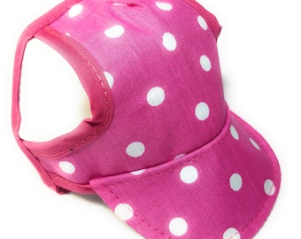 Dog Hat - Polka Dot Pink