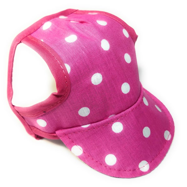 Dog Hat - Polka Dot Pink