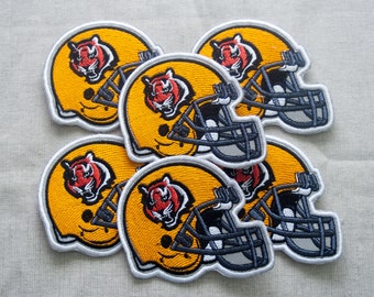 Sew On Size 3/'/' x 4/'/' Helmet of the Bengals player Set of the 5 patches 1 patch BONUS 75mm x 100mm Patches Iron On