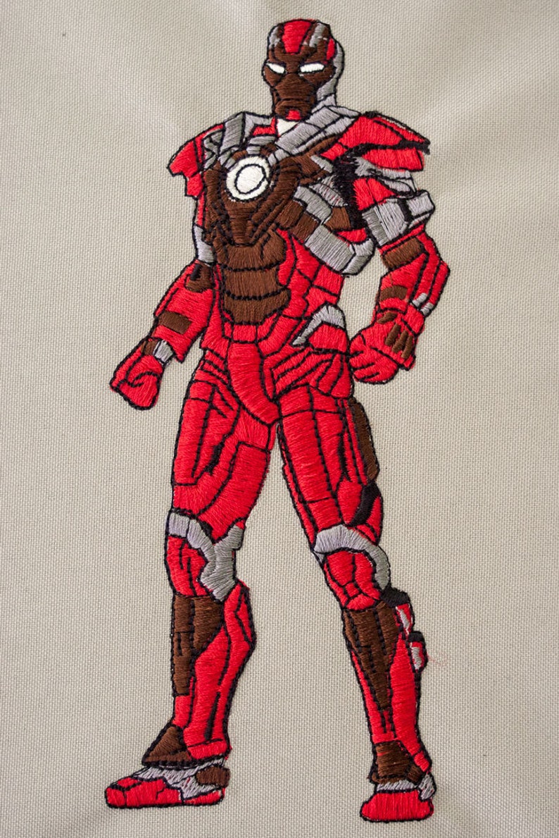 Iron man embroidery design 3 sizes 8 embroidery formats  etsy