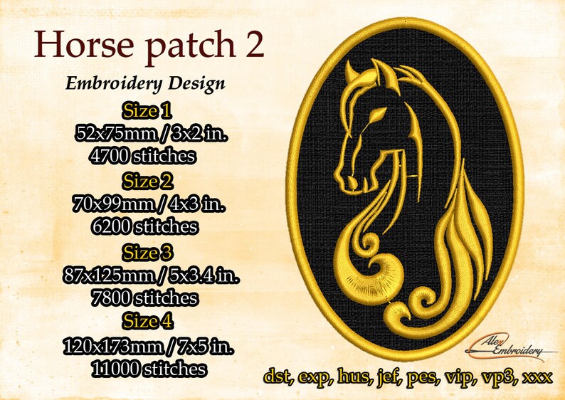 Horse Embroidery Designs. 6 Patches. 8 Embroidery Formats. Etsy