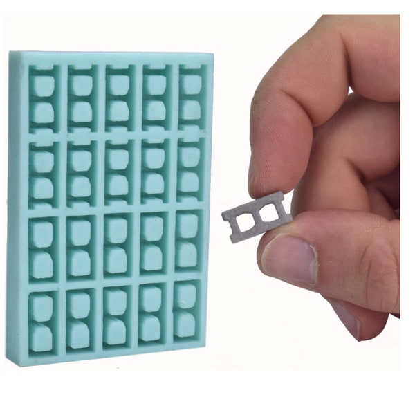 Miniature Cinder Block Mold, 1:24 Scale, Silicone Rubber. A Perfect Addition to Your Diorama Supplies