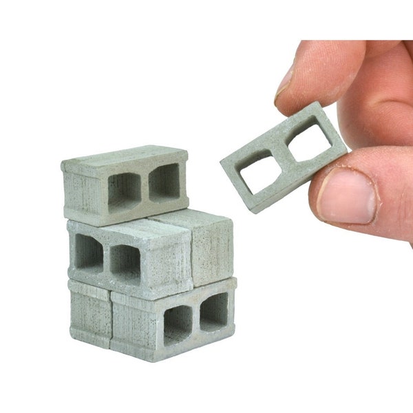 Miniature Concrete Blocks Made of Cement - Premium Quality - 1/12 Scale, Perfect for Diorama Supplies, Unique Gifts for Men, Desk Toy