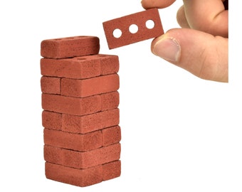 Miniature Red Bricks, 1:6 Scale, Blocks - Perfect for Diorama Supplies, Dollhouse Miniatures, Construction Gifts, Mini Gardens, and More!