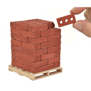 ミニ赤レンガ、1:6 スケール、ブロック、パレット - ジオラマ用品、ドールハウスのミニチュア、建設ギフトなどに最適です。