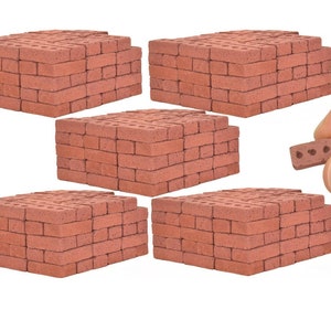 Real Mini Red Bricks - Premium Quality - 1/12 Scale, Perfect for Dioramas, Gifts for Men, Desk Toy, Dollhouse Miniature