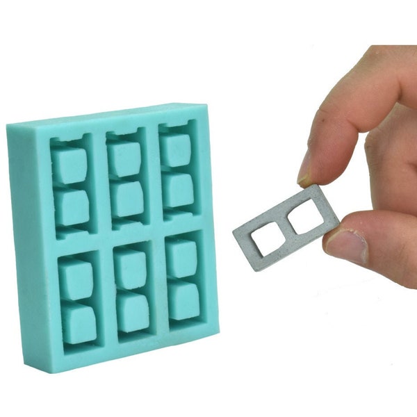 Miniature Cinder Block Mold, 1:12 Scale, Silicone Rubber. A Perfect Addition to Your Diorama Supplies