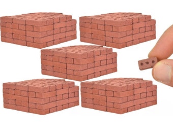 Real Mini Red Bricks - Premium Quality - 1/12 Scale, Perfect for Dioramas, Gifts for Men, Desk Toy, Dollhouse Miniature