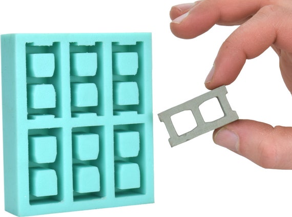 Miniature Cinder Block Mold, 1:10 Scale, Silicone Rubber. A