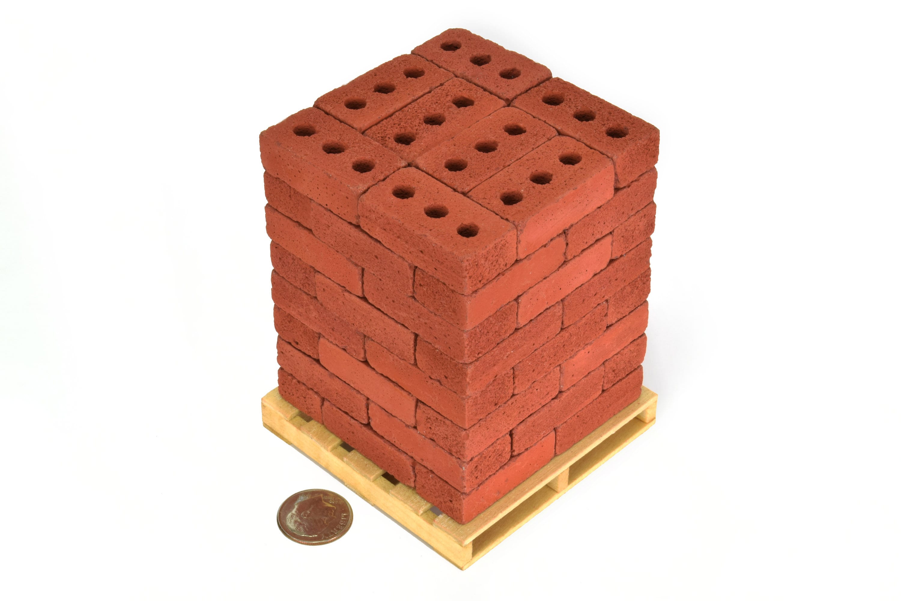 Mini Red Bricks, 1:6 Scale, Blocks and Pallet Perfect for Diorama Supplies,  Dollhouse Miniatures, Construction Gifts, and More 