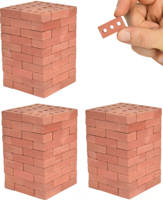 Ladrillos rojos en miniatura, escala 1: 6, bloques: perfectos para