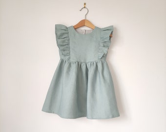 Robe en lin pour bébé et fille