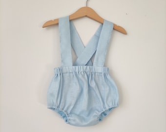 Bloomer with adjustable straps in linen