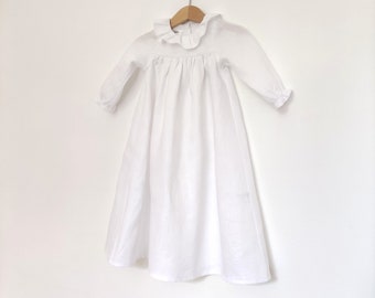 Robe en lin blanc pour cérémonies,  mariage, baptêmes