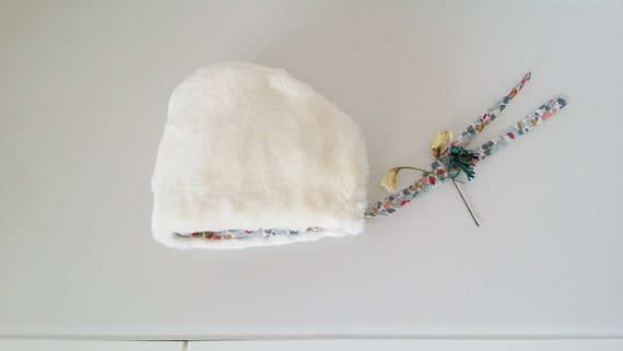 Beguin Bebe Fille Reversible En Fausse Fourrure Blanc Et Coton Etsy