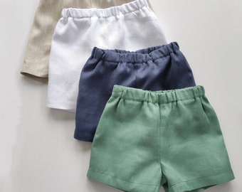 Short en lin pour bébé et enfant