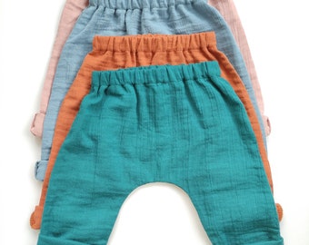 Double gauze cotton harem pants for babies/children