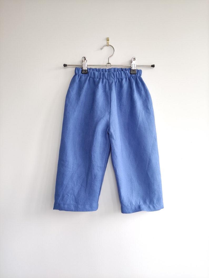 Pantalon en lin pour bébé/ enfant, fille, garçon image 2