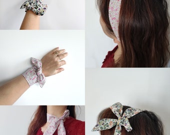 Scarf, tie headband, cuff, bracelet, in cotton Liberty of London